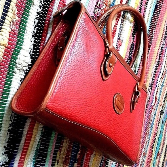 Dooney & Bourke Handbags - Classic Dooney & Bourke Red & Tan Doctor Bag AWL